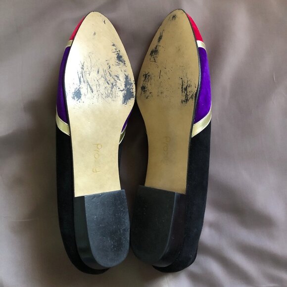 Dolan Black Purple Red Suede Shoes - Picture 6 of 8